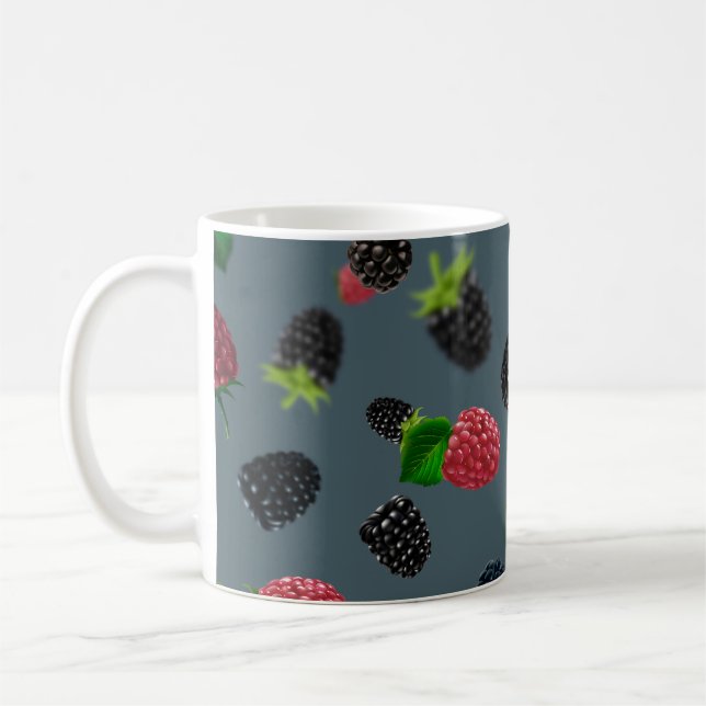 Raspberry Pattern 2 Coffee Mug (Left)
