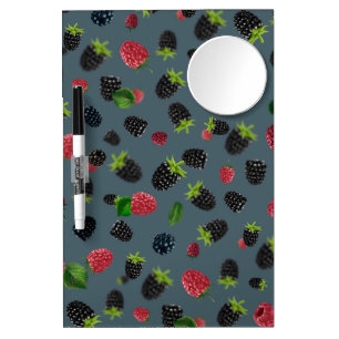Raspberry Pattern 2 Dry Erase Board With Mirror