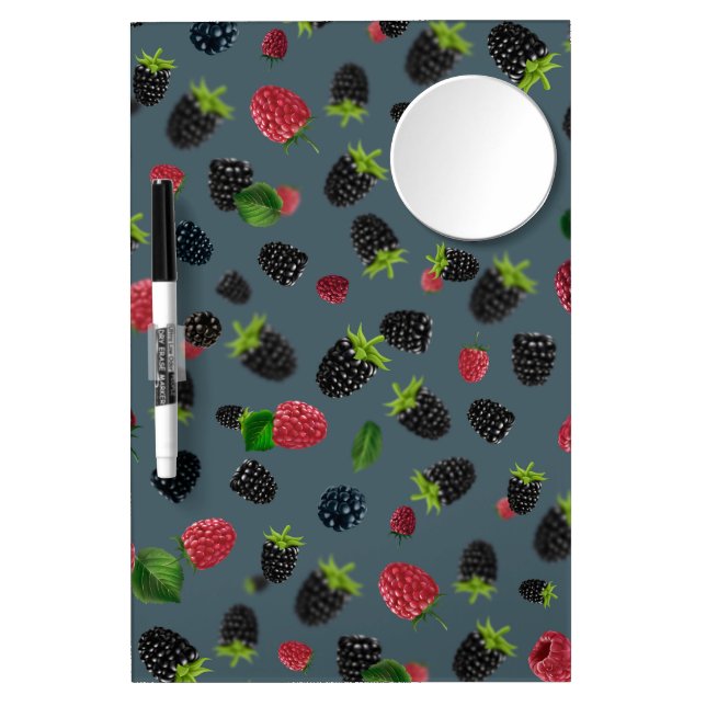 Raspberry Pattern 2 Dry Erase Board With Mirror (Front)