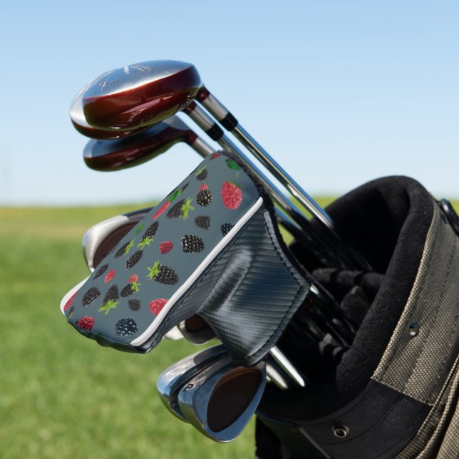 Raspberry Pattern 2 Golf Head Cover (In Situ)