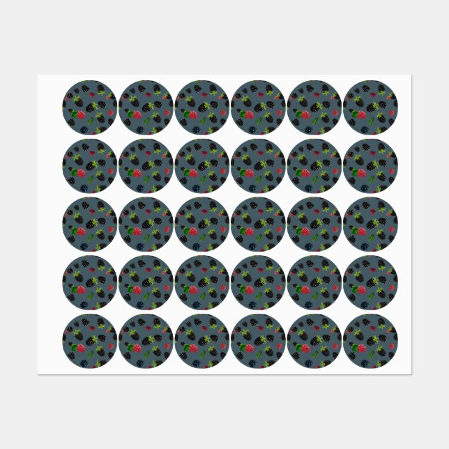 Raspberry Pattern 2 Labels (Sheet)