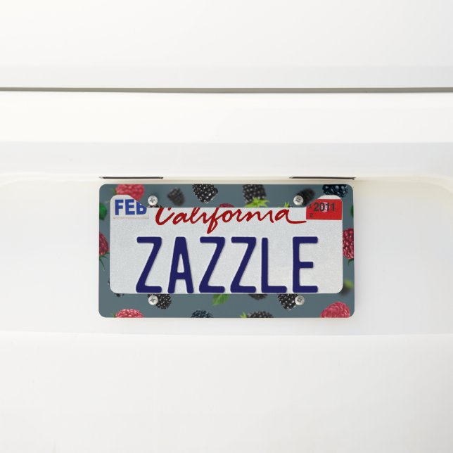 Raspberry Pattern 2 License Plate Frame (On Car)