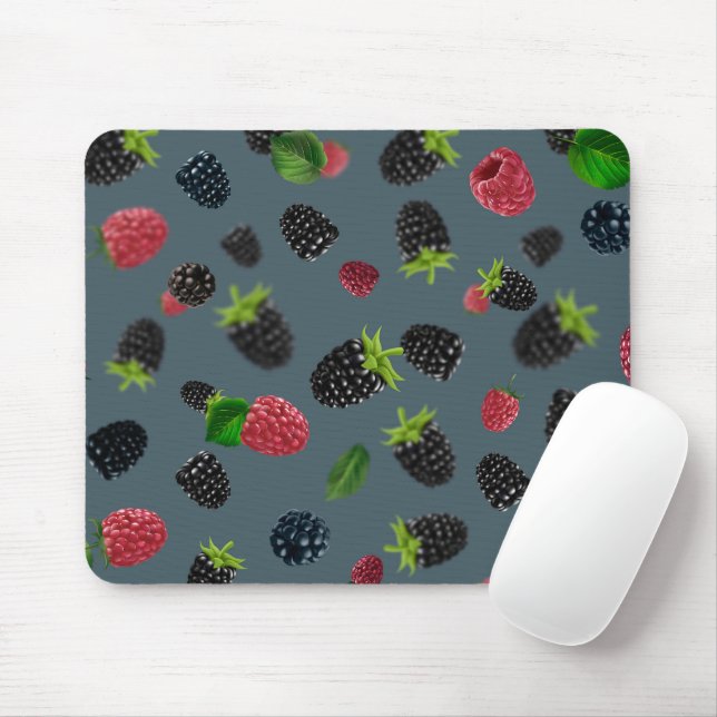 Raspberry Pattern 2 Mouse Pad (With Mouse)