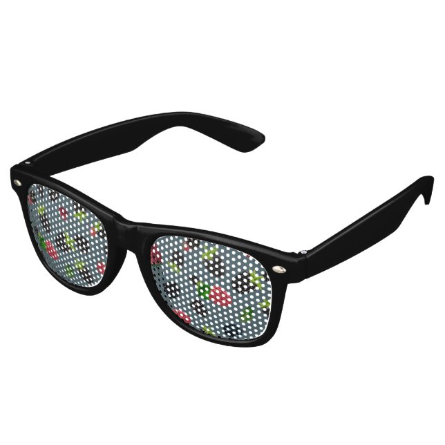 Raspberry Pattern 2 Retro Sunglasses (Angled)