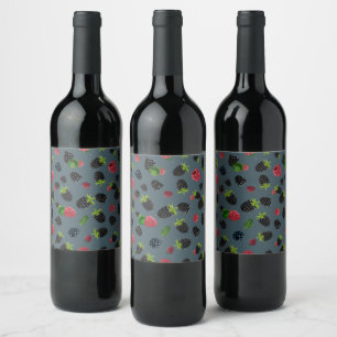 Raspberry Pattern 2 Wine Label