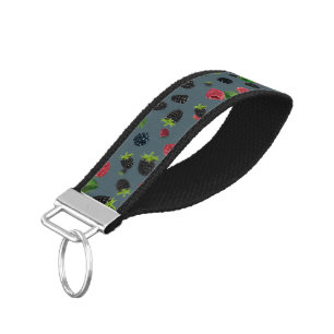 Raspberry Pattern 2 Wrist Keychain