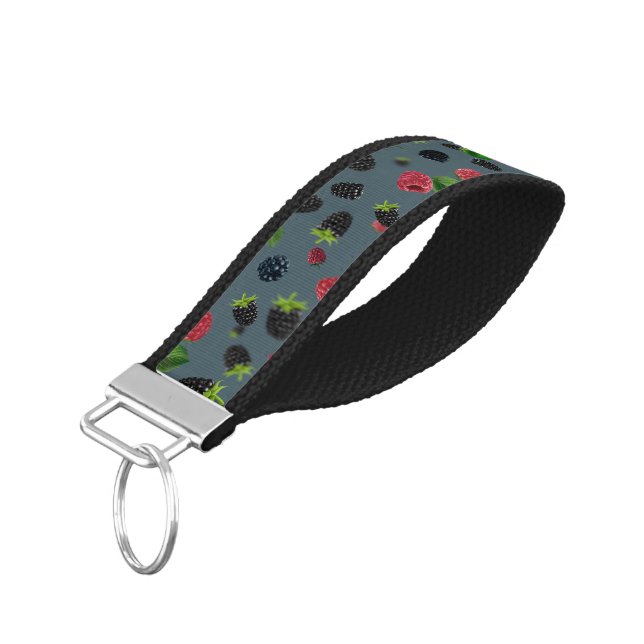 Raspberry Pattern 2 Wrist Keychain (Angled Down)