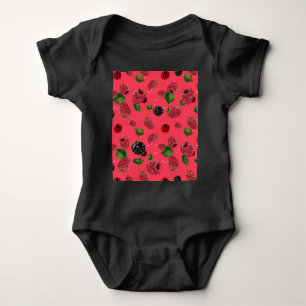 Raspberry Pattern Baby Bodysuit