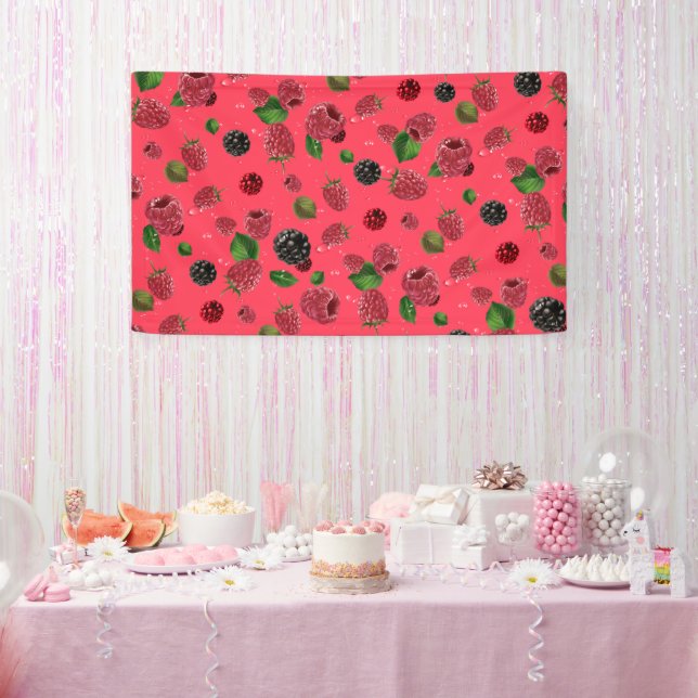 Raspberry Pattern Banner (Party)