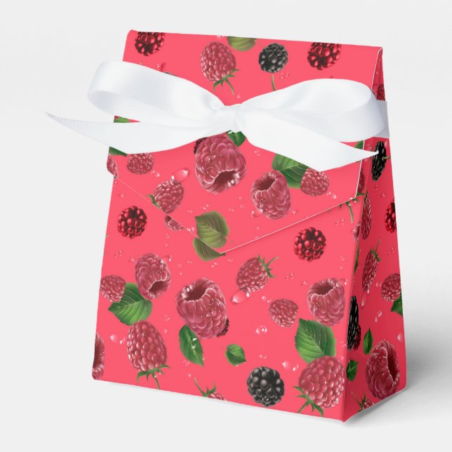 Raspberry Pattern Favor Boxes (Front Side)