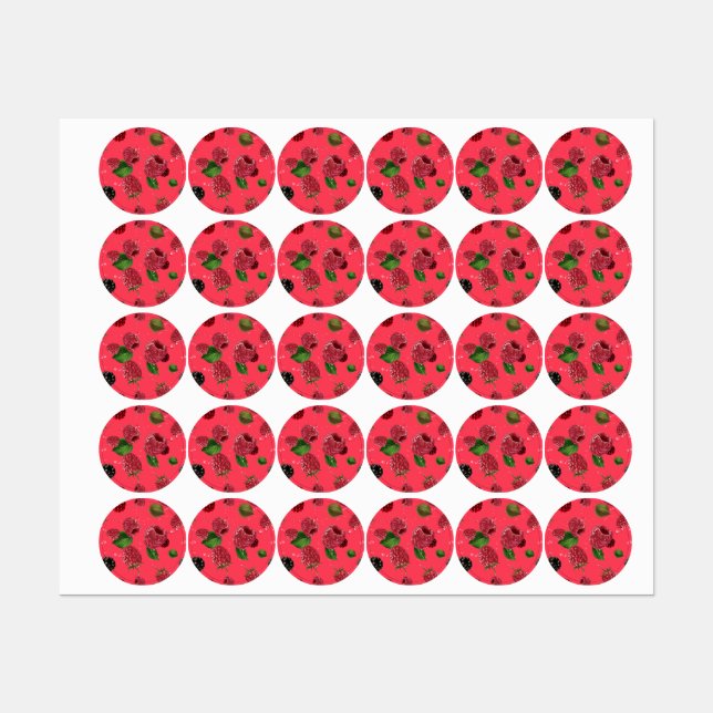 Raspberry Pattern Labels (Sheet)