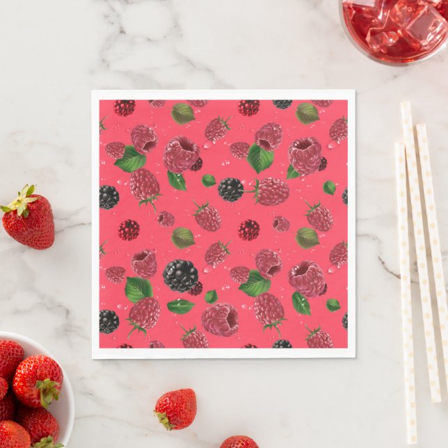 Raspberry Pattern Napkins (Insitu)