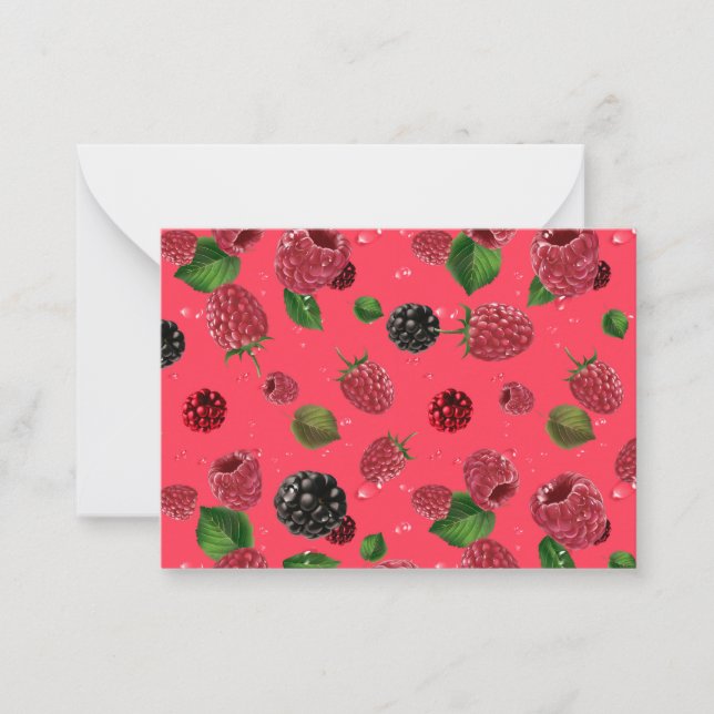 Raspberry Pattern Note Card (Front)