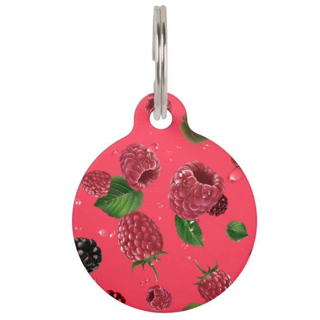 Raspberry Pattern Pet ID Tag (Front)