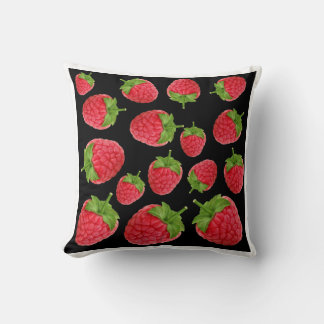 Raspberry pattern throw pillow
