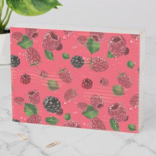 Raspberry Pattern Wooden Box Sign
