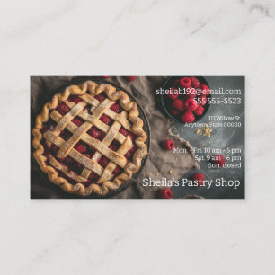 Raspberry pie with room for text business card