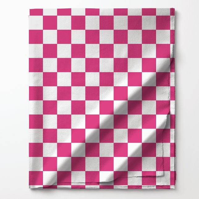 Raspberry Pink and White Checkered Pattern Fabric (Creator Uploaded)