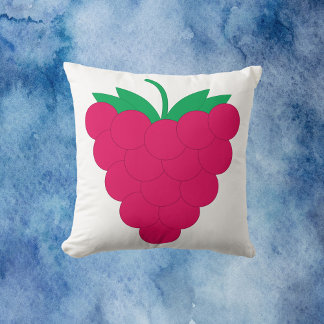 Raspberry Pink Fruit Berry Throw Pillow