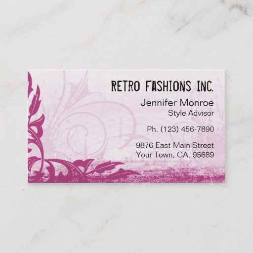 Customizable Raspberry Pink Grunge Distressed Business Cards