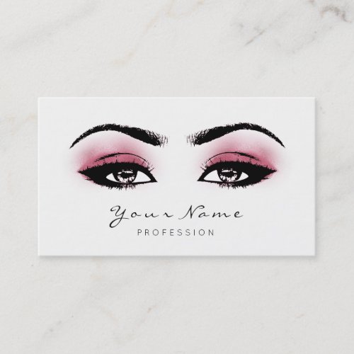 Raspberry Pink Makeup Lashes Extension Black White Appointment Card