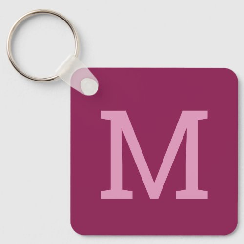Raspberry Pink Monogram Personalized Keychain