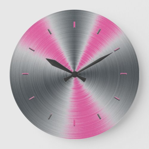 Raspberry Pink Overtones Color Matched Large Clock