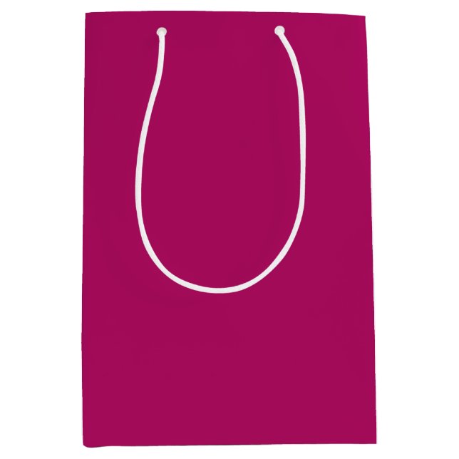 Raspberry Pink Solid Color Medium Gift Bag (Front)