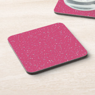 Raspberry Pink Speckled Pastel Splatter Paint Dots Beverage Coaster