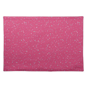 Raspberry Pink Speckled Pastel Splatter Paint Dots Cloth Placemat