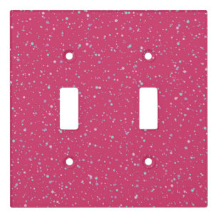 Raspberry Pink Speckled Pastel Splatter Paint Dots Light Switch Cover