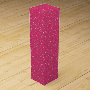 Raspberry Pink Speckled Pastel Splatter Paint Dots Wine Box