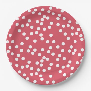 Raspberry Pink & White Confetti / Polkadots