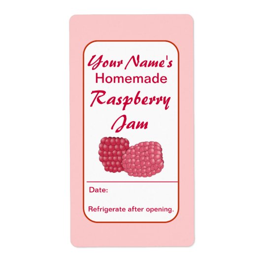 Raspberry Preserves Custom Jam Jar Labels