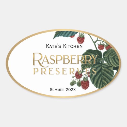 Raspberry Preserves Jelly Label Vintage