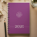 Raspberry Purple Overlapping Text Logo Weekly Planner<br><div class="desc">Simple personal stationery 2025 annual/weekly planner featuring a large central logo with bold year digits split by a line of text (name, subject, etc). Annual planner (12 months) with open monthly overviews and weekly planning sheets. Cover in a curated selection of modern colors. Contact for assistance in personalizing or creating...</div>