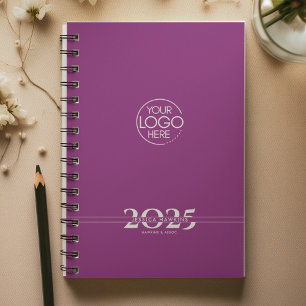 Raspberry Purple Overlapping Text Logo Weekly Planner
