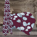 Raspberry Red Dusty Blue Eucalyptus Wedding Neck Tie<br><div class="desc">A raspberry,  burgundy red wedding tie featuring dusty blue eucalyptus.</div>