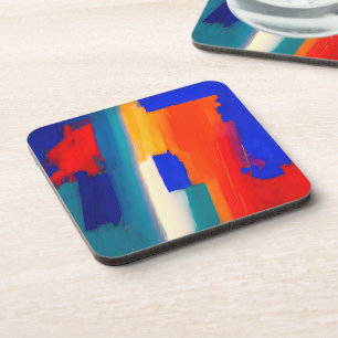 "Raspberry Rhapsody" Abstract Art Beverage Coaster