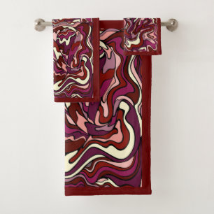 Raspberry Ripple Bath Towel Set