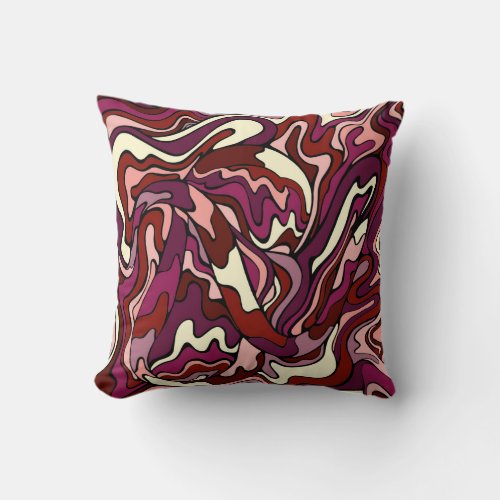 Raspberry Ripple Reversible Throw Pillow