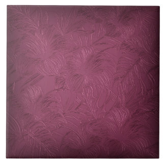 Raspberry Rose Floral Ceramic Tile