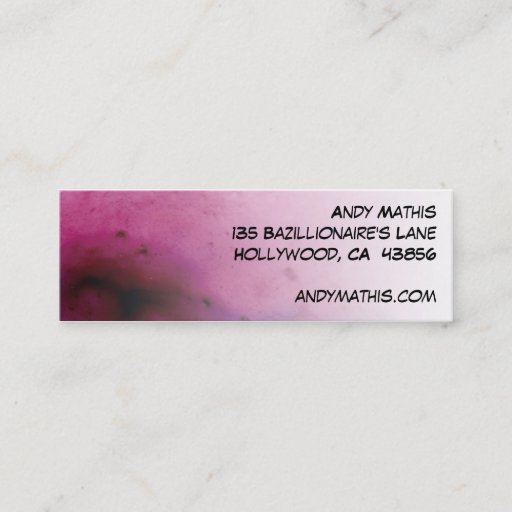 Customizable Raspberry Sherbert Skinny Biz Card Business Card
