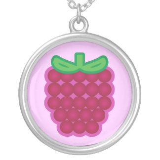 Raspberry Silver Plated Necklace