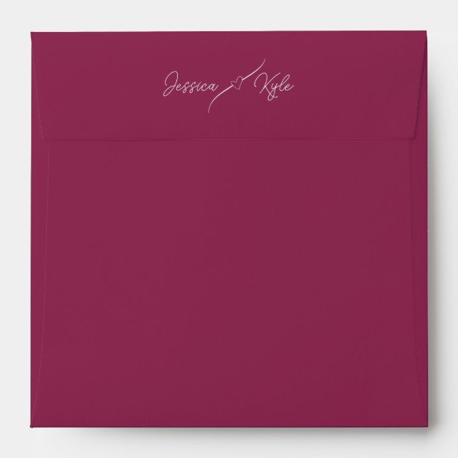 Raspberry Solid Stationery Colored Envelope (Back (Top Flap))