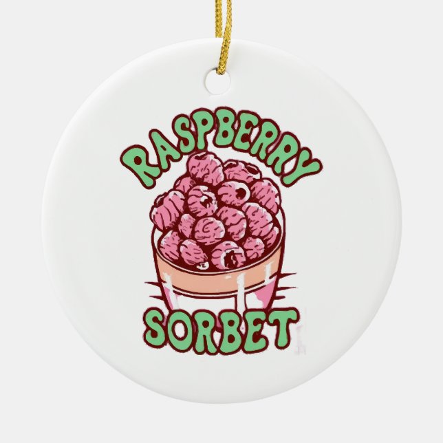 Raspberry Sorbet  Ceramic Ornament (Front)