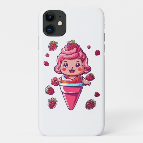 Raspberry sorbet Kawaii iPhone 11 Case