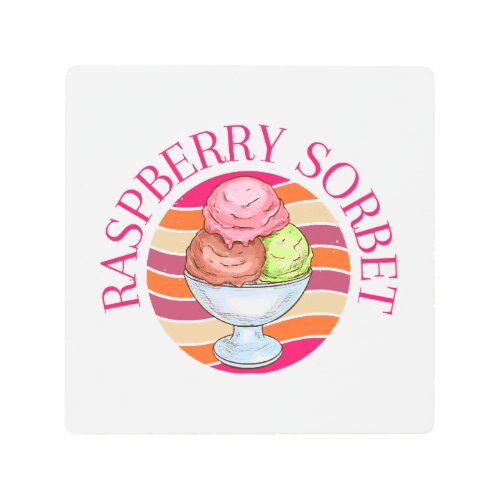 Raspberry Sorbet Metal Print