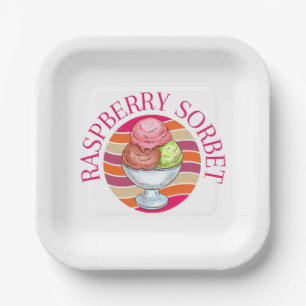 Raspberry Sorbet Paper Plates