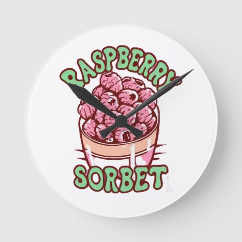 Raspberry Sorbet  Round Clock